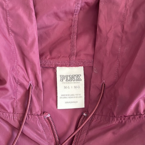 PINK Victoria’s Secret Anorak, Burgundy, Size M/L - Picture 4 of 5